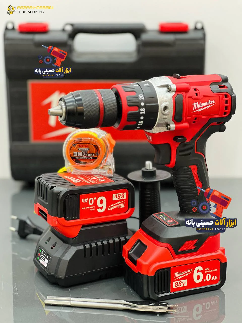 توان مصرفی دریل شارژی صنعتی میلواکی مدل 88V